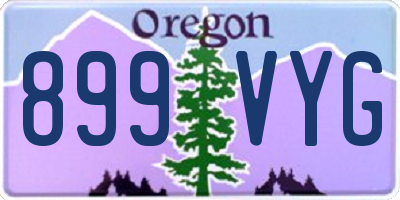 OR license plate 899VYG