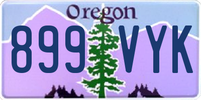 OR license plate 899VYK