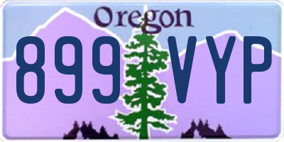 OR license plate 899VYP