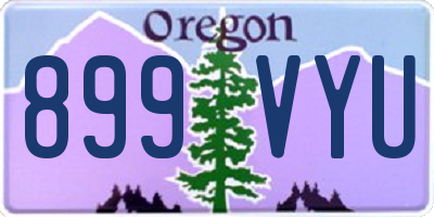 OR license plate 899VYU