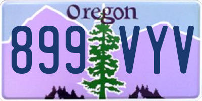 OR license plate 899VYV