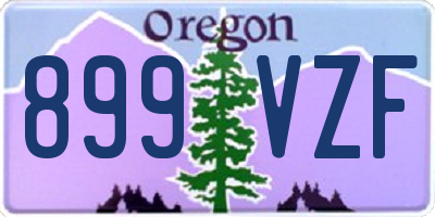 OR license plate 899VZF