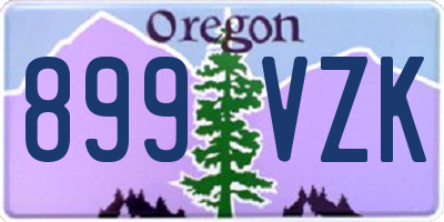 OR license plate 899VZK
