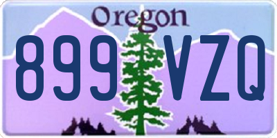 OR license plate 899VZQ
