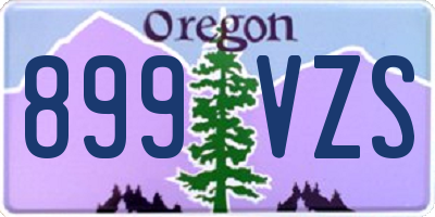 OR license plate 899VZS