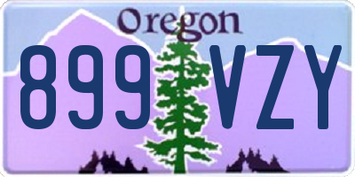 OR license plate 899VZY