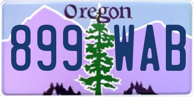 OR license plate 899WAB