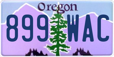 OR license plate 899WAC