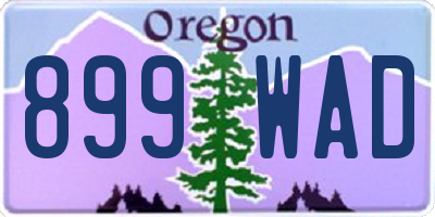 OR license plate 899WAD