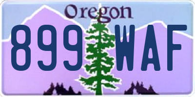 OR license plate 899WAF