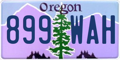 OR license plate 899WAH