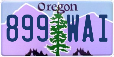 OR license plate 899WAI