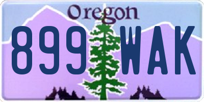 OR license plate 899WAK