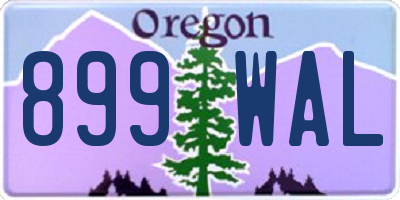 OR license plate 899WAL