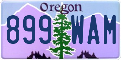 OR license plate 899WAM