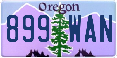 OR license plate 899WAN
