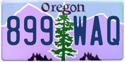OR license plate 899WAQ