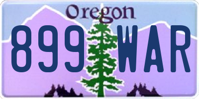 OR license plate 899WAR