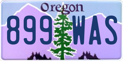 OR license plate 899WAS