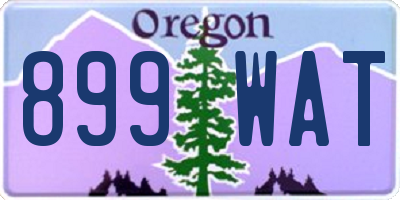 OR license plate 899WAT