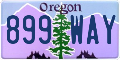 OR license plate 899WAY
