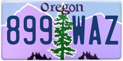 OR license plate 899WAZ
