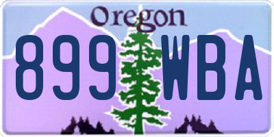 OR license plate 899WBA