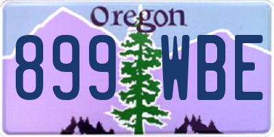 OR license plate 899WBE
