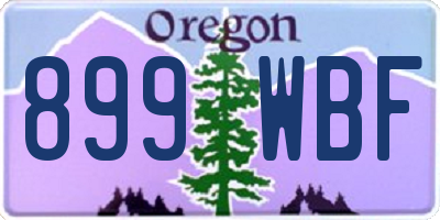OR license plate 899WBF
