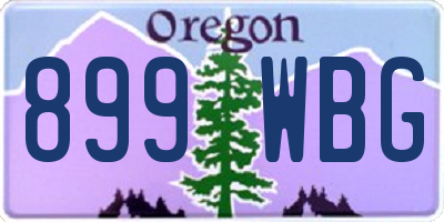 OR license plate 899WBG