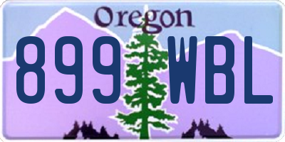 OR license plate 899WBL