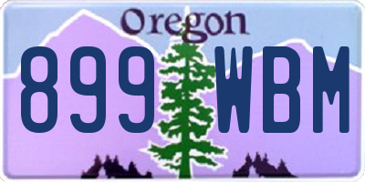 OR license plate 899WBM