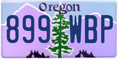 OR license plate 899WBP
