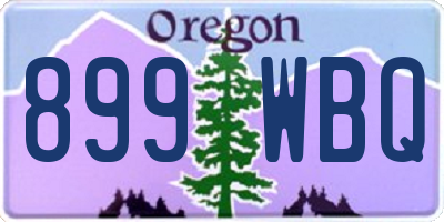 OR license plate 899WBQ