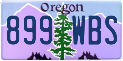 OR license plate 899WBS