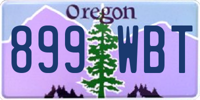 OR license plate 899WBT