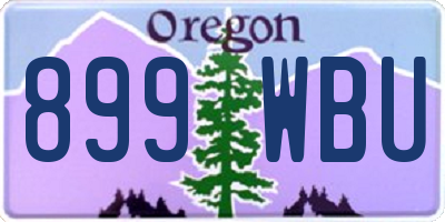 OR license plate 899WBU