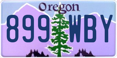OR license plate 899WBY