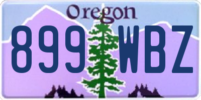 OR license plate 899WBZ