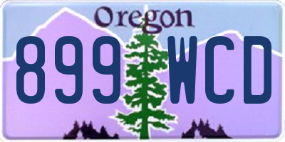 OR license plate 899WCD
