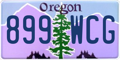 OR license plate 899WCG