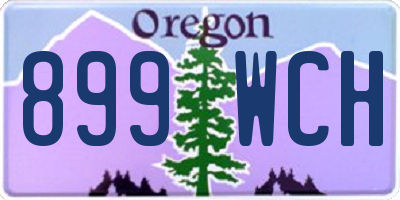 OR license plate 899WCH