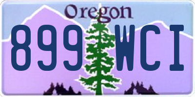 OR license plate 899WCI