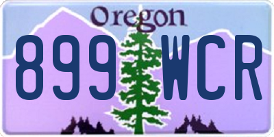 OR license plate 899WCR