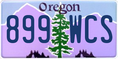 OR license plate 899WCS