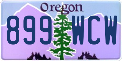 OR license plate 899WCW