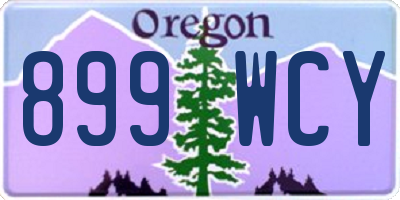 OR license plate 899WCY