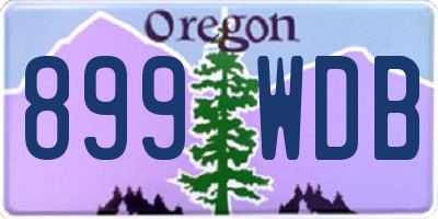 OR license plate 899WDB