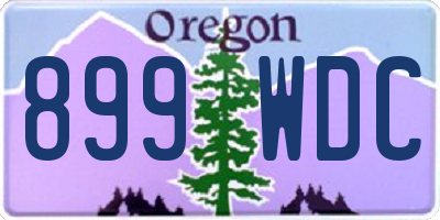 OR license plate 899WDC
