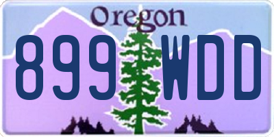 OR license plate 899WDD